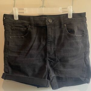 American Eagle Black Denim Shorts Size 14 Next Level Stretch